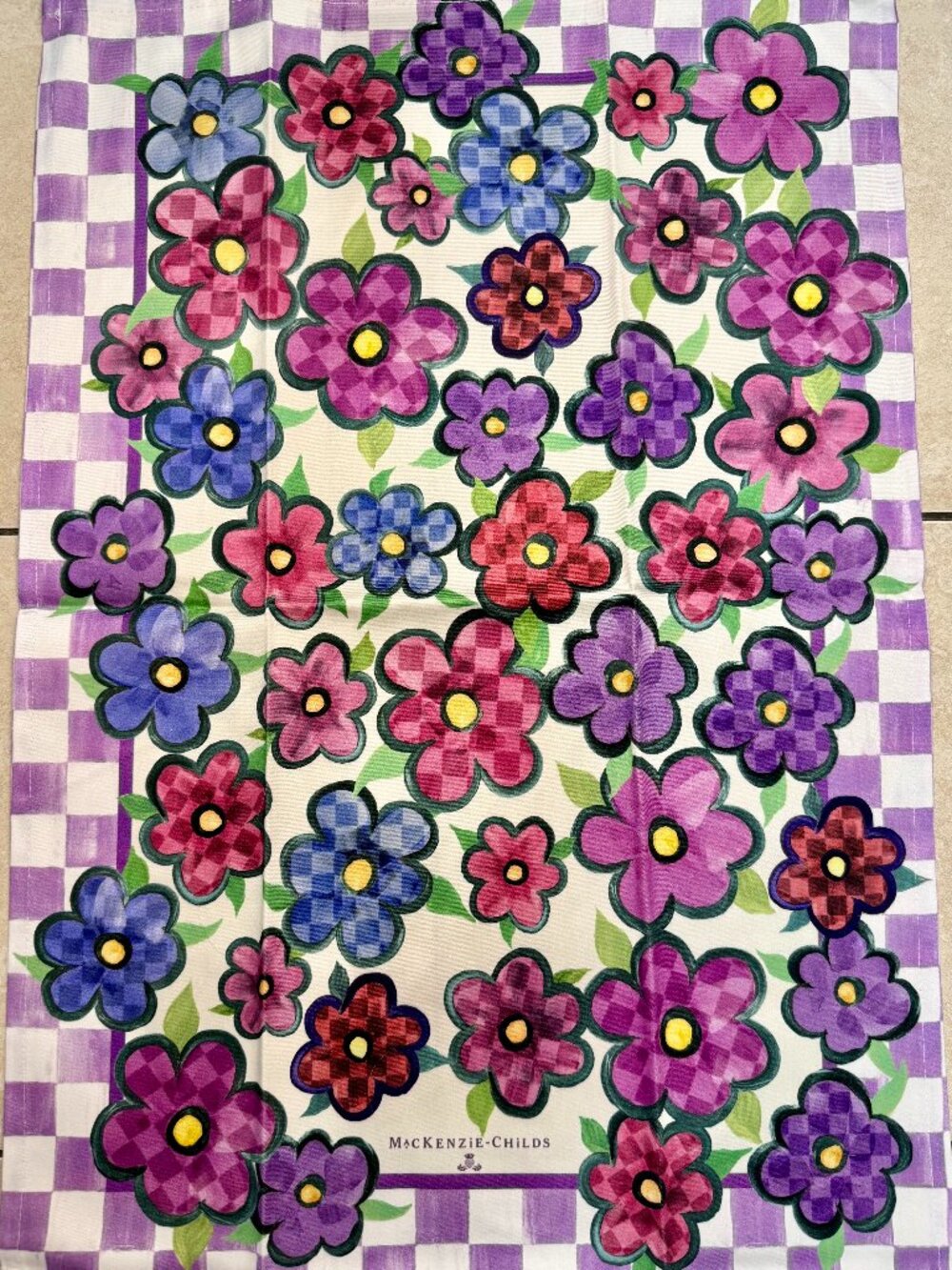 MacKenzie-Childs Posy Printed Cotton Dish Towel